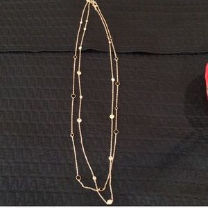 2 WHBM long crystal / stone necklaces